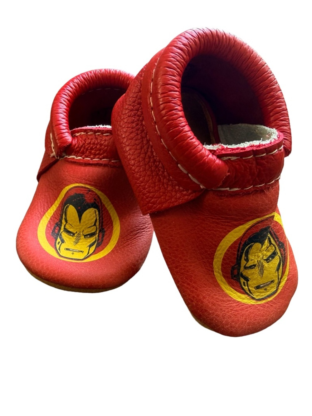 FRESHLY PICKED | Iron Man Baby Moccasins | Soft Sole | Crib Shoes